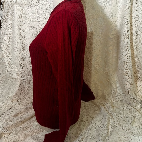 Red Cable Knit Sweater Knitty Gritty Knits - Picture 5 of 6